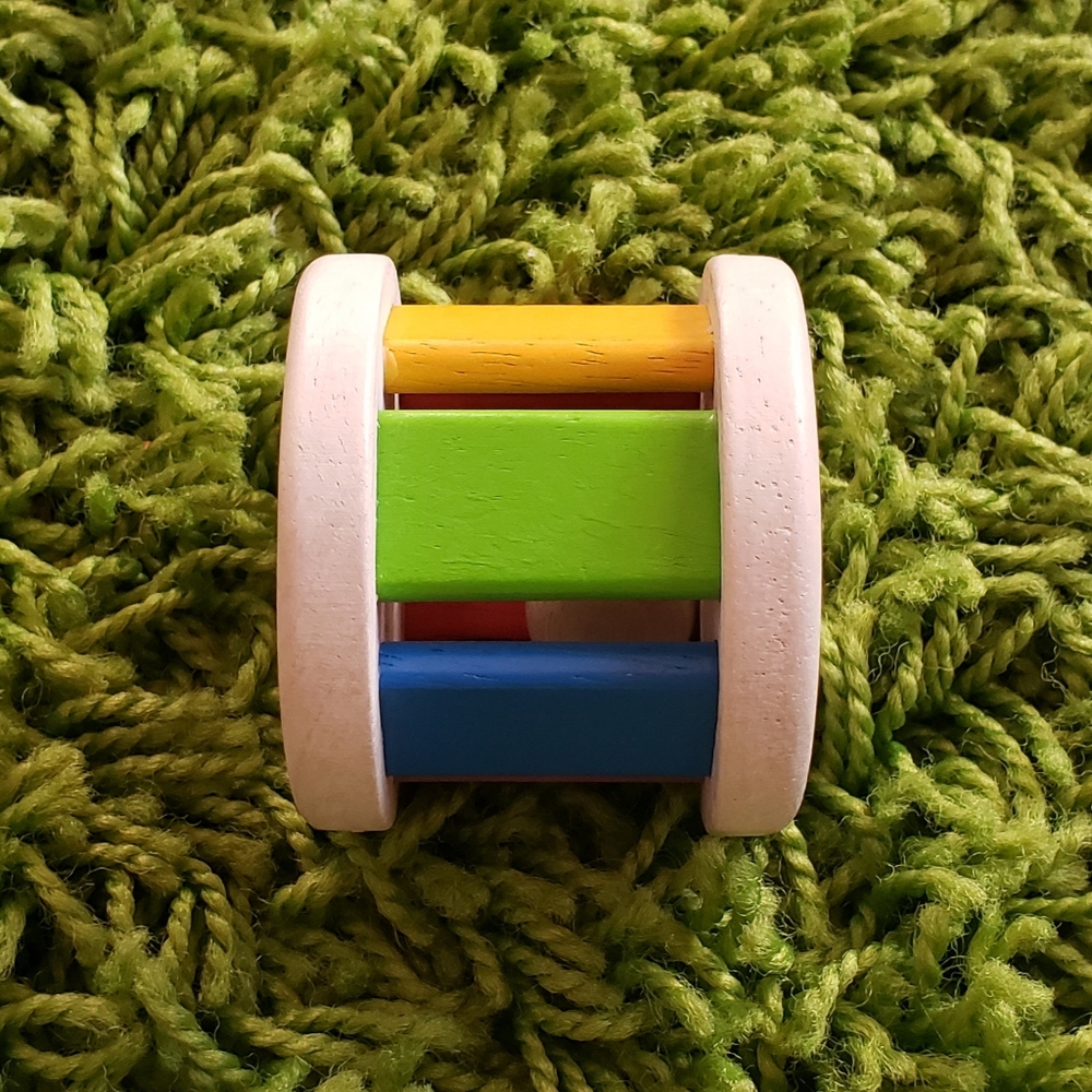 Plan Roller Rattle Wooden Clutching Baby Teether